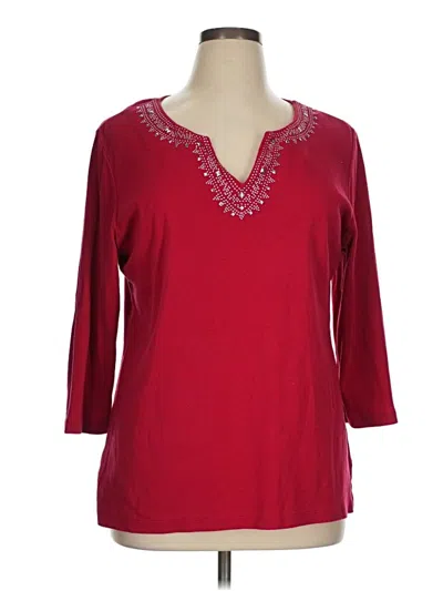 Pre-owned Karen Scott Pullover Sweater In Red