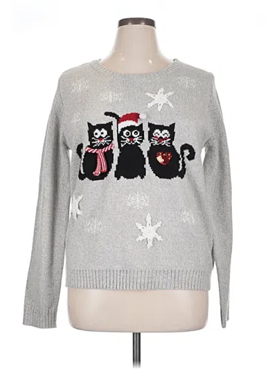 Pre-owned Karen Scott Pullover Sweater In Silver