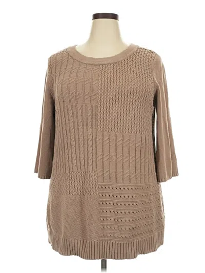 Pre-owned Karen Scott Pullover Sweater In Tan