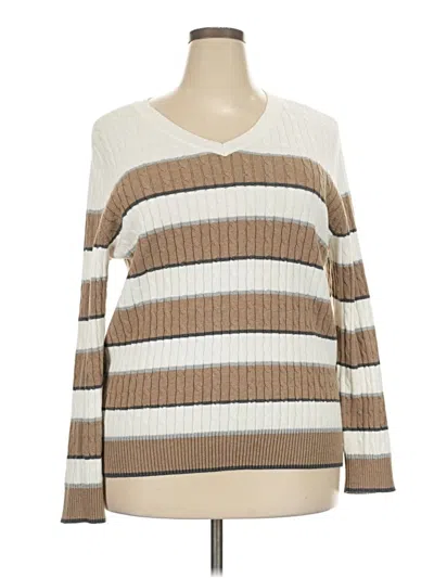Pre-owned Karen Scott Pullover Sweater In Tan