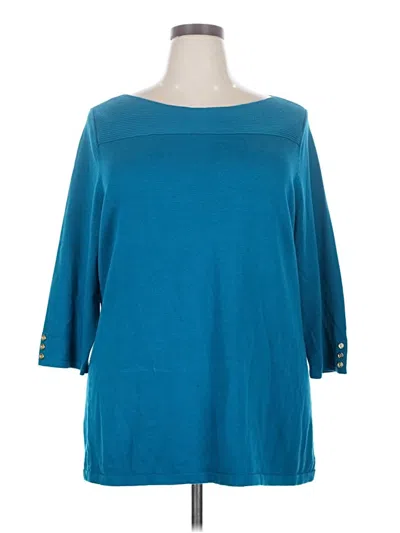 Pre-owned Karen Scott Pullover Sweater In Teal