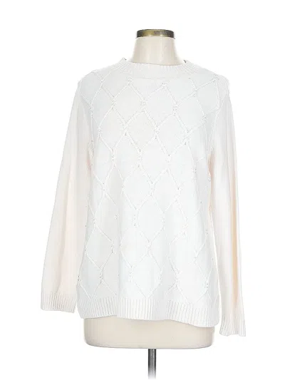 Pre-owned Karen Scott Pullover Sweater In White