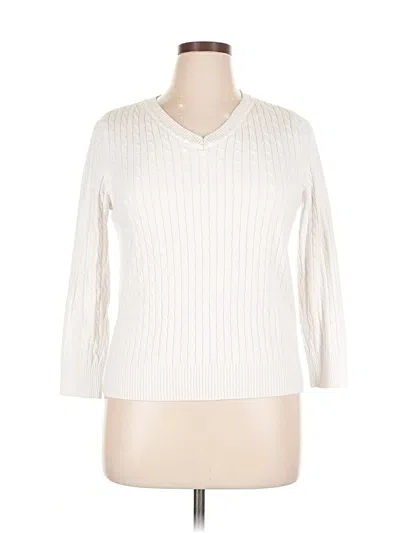 Pre-owned Karen Scott Pullover Sweater In White