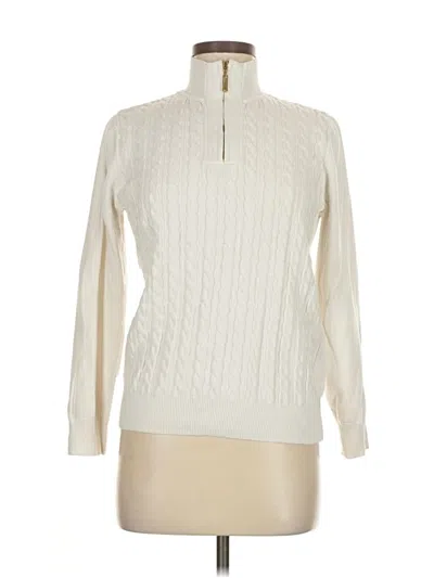 Pre-owned Karen Scott Pullover Sweater In White