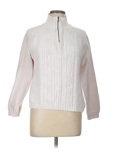 Pre-owned Karen Scott Pullover Sweater In White
