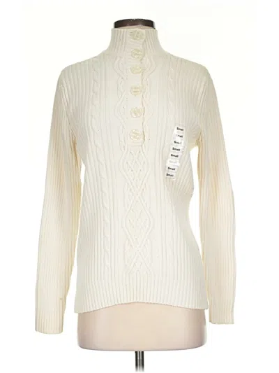 Pre-owned Karen Scott Pullover Sweater In White