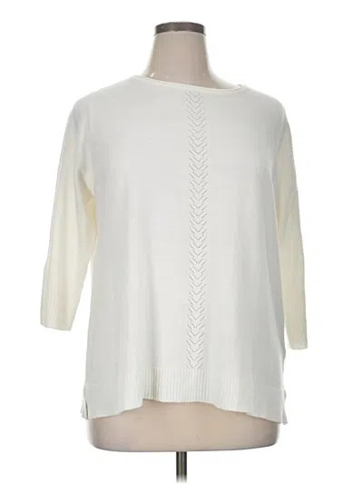 Pre-owned Karen Scott Pullover Sweater In White