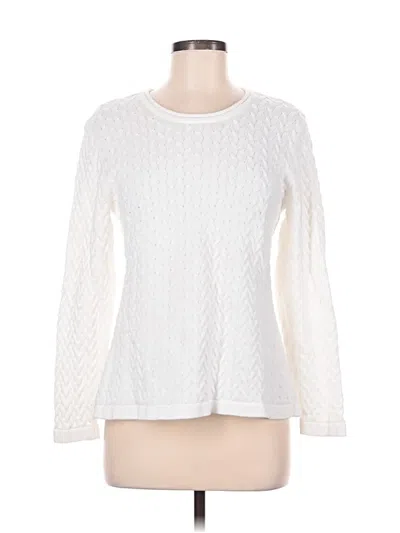 Pre-owned Karen Scott Pullover Sweater In White