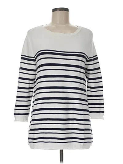 Pre-owned Karen Scott Pullover Sweater In White