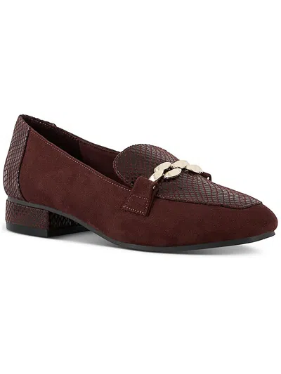 Karen Scott Rahela Womens Faux Leather Chain Loafers In Multi