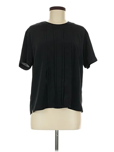 Pre-owned Karen Scott Short Sleeve Blouse In Black