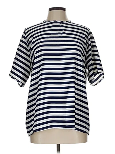 Pre-owned Karen Scott Short Sleeve Blouse In Blue