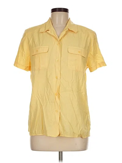 Pre-owned Karen Scott Short Sleeve Blouse In Yellow