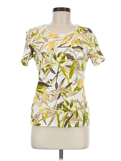 Pre-owned Karen Scott Short Sleeve Blouse In Yellow