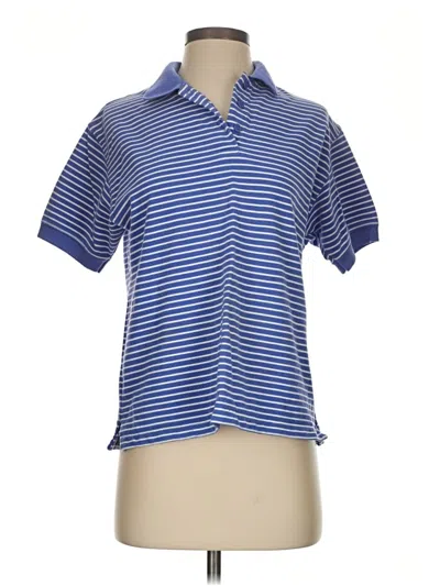 Pre-owned Karen Scott Short Sleeve Polo Shirt In Blue