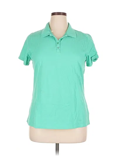 Pre-owned Karen Scott Short Sleeve Polo Shirt In Green