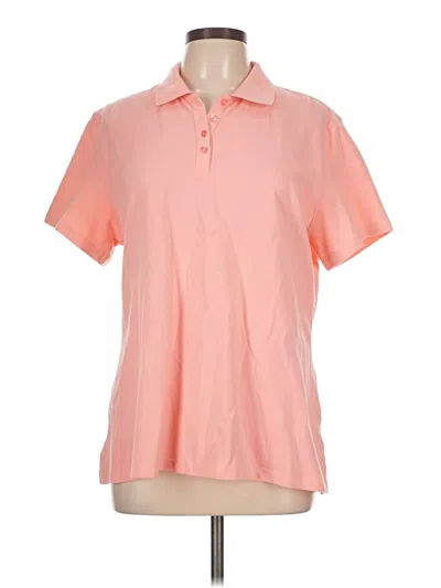 Pre-owned Karen Scott Short Sleeve Polo Shirt In Pink