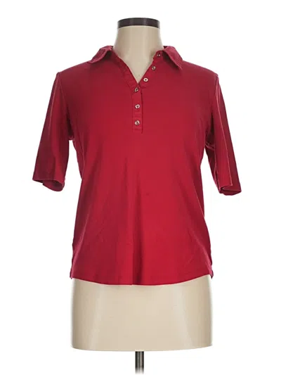 Pre-owned Karen Scott Short Sleeve Polo Shirt In Red