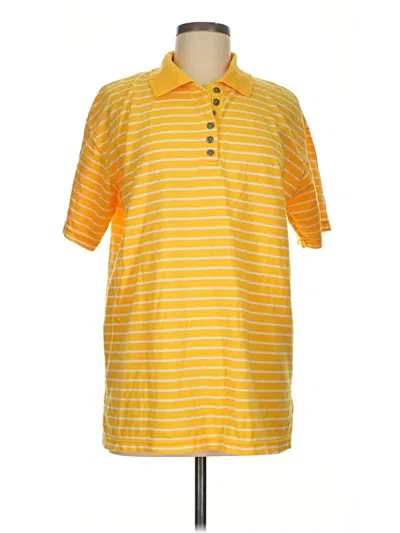 Pre-owned Karen Scott Short Sleeve Polo Shirt In Yellow