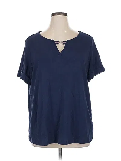 Pre-owned Karen Scott Short Sleeve T-shirt In Blue