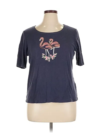 Pre-owned Karen Scott Short Sleeve T-shirt In Blue
