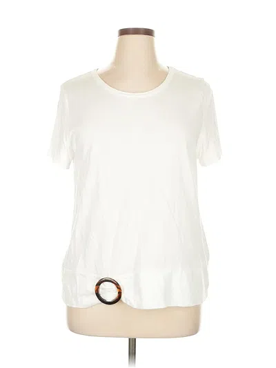 Pre-owned Karen Scott Short Sleeve T-shirt In White