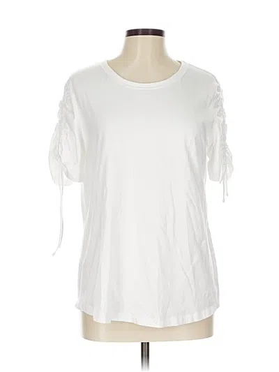 Pre-owned Karen Scott Short Sleeve T-shirt In White