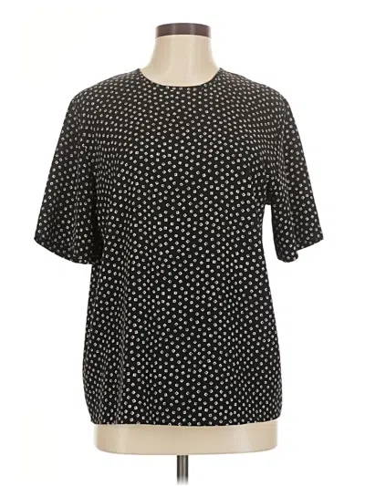 Pre-owned Karen Scott Short Sleeve Top Black Crew Neck Tops