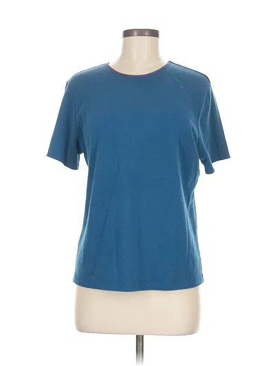 Pre-owned Karen Scott Short Sleeve Top Blue Crew Neck Tops