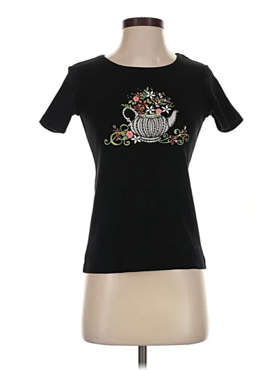 Pre-owned Karen Scott Short Sleeve T-shirt In Black