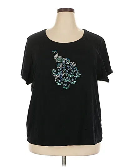 Pre-owned Karen Scott Short Sleeve T-shirt In Black
