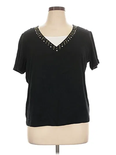 Pre-owned Karen Scott Short Sleeve T-shirt In Black