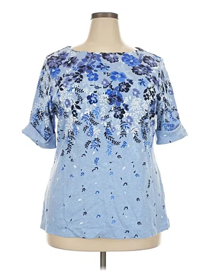 Pre-owned Karen Scott Short Sleeve T-shirt In Blue