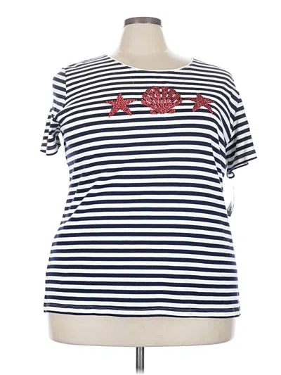Pre-owned Karen Scott Short Sleeve T-shirt In Blue