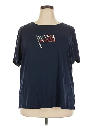 Pre-owned Karen Scott Short Sleeve T-shirt In Blue