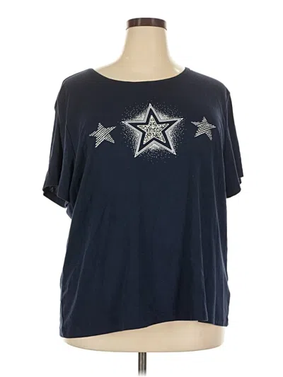 Pre-owned Karen Scott Short Sleeve T-shirt In Blue