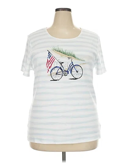 Pre-owned Karen Scott Short Sleeve T-shirt In Blue