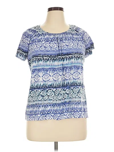 Pre-owned Karen Scott Short Sleeve T-shirt In Blue