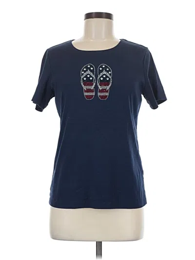 Pre-owned Karen Scott Short Sleeve T-shirt In Blue