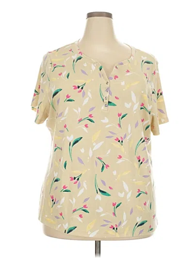 Pre-owned Karen Scott Short Sleeve T-shirt In Brown
