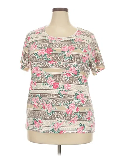 Pre-owned Karen Scott Short Sleeve T-shirt In Brown