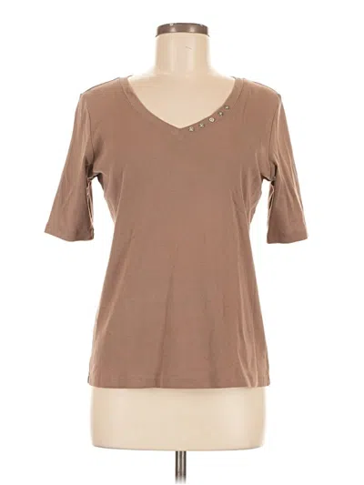 Pre-owned Karen Scott Short Sleeve T-shirt In Brown