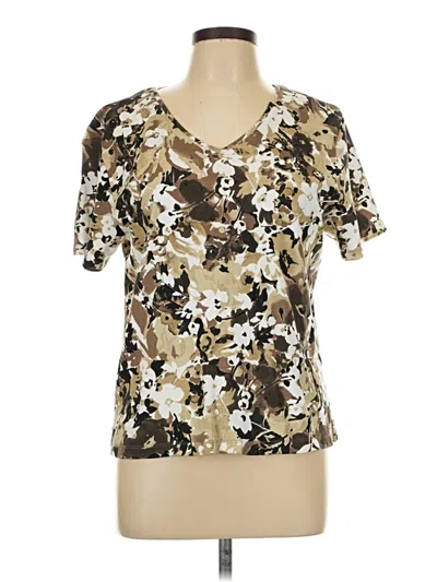 Pre-owned Karen Scott Short Sleeve T-shirt In Brown