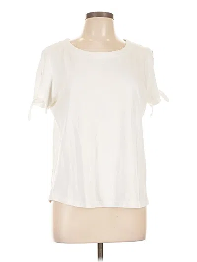 Pre-owned Karen Scott Short Sleeve T-shirt In Ivory