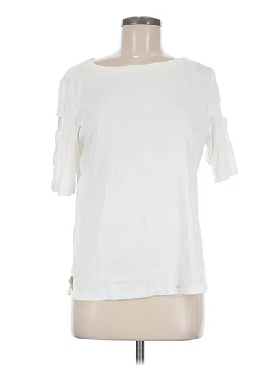 Pre-owned Karen Scott Short Sleeve T-shirt In Ivory