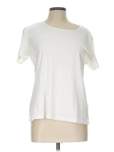 Pre-owned Karen Scott Short Sleeve T-shirt In Ivory