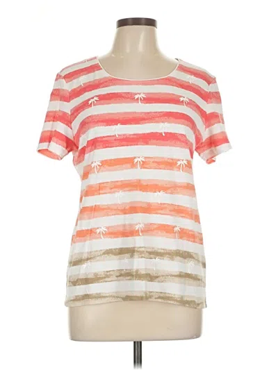 Pre-owned Karen Scott Short Sleeve T-shirt In Orange