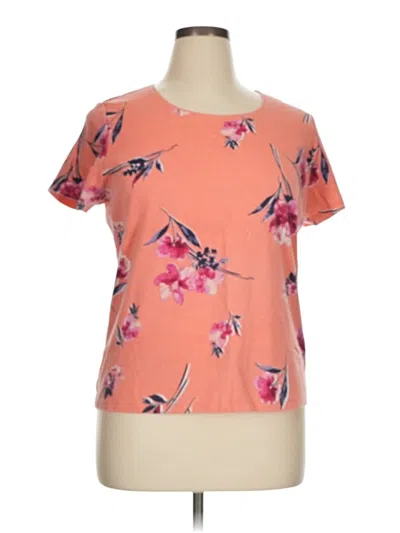 Pre-owned Karen Scott Short Sleeve T-shirt In Orange