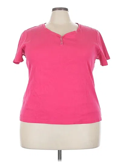 Pre-owned Karen Scott Short Sleeve T-shirt In Pink