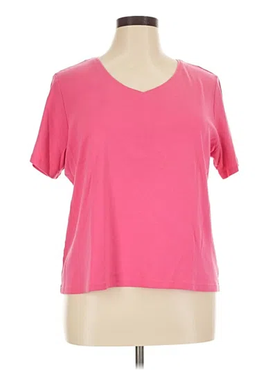 Pre-owned Karen Scott Short Sleeve T-shirt In Pink